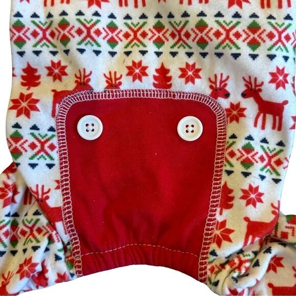 Pup Crew Red & White Reindeer Fairisle Knit Pet Pajamas XS NWT - Picture 3 of 8